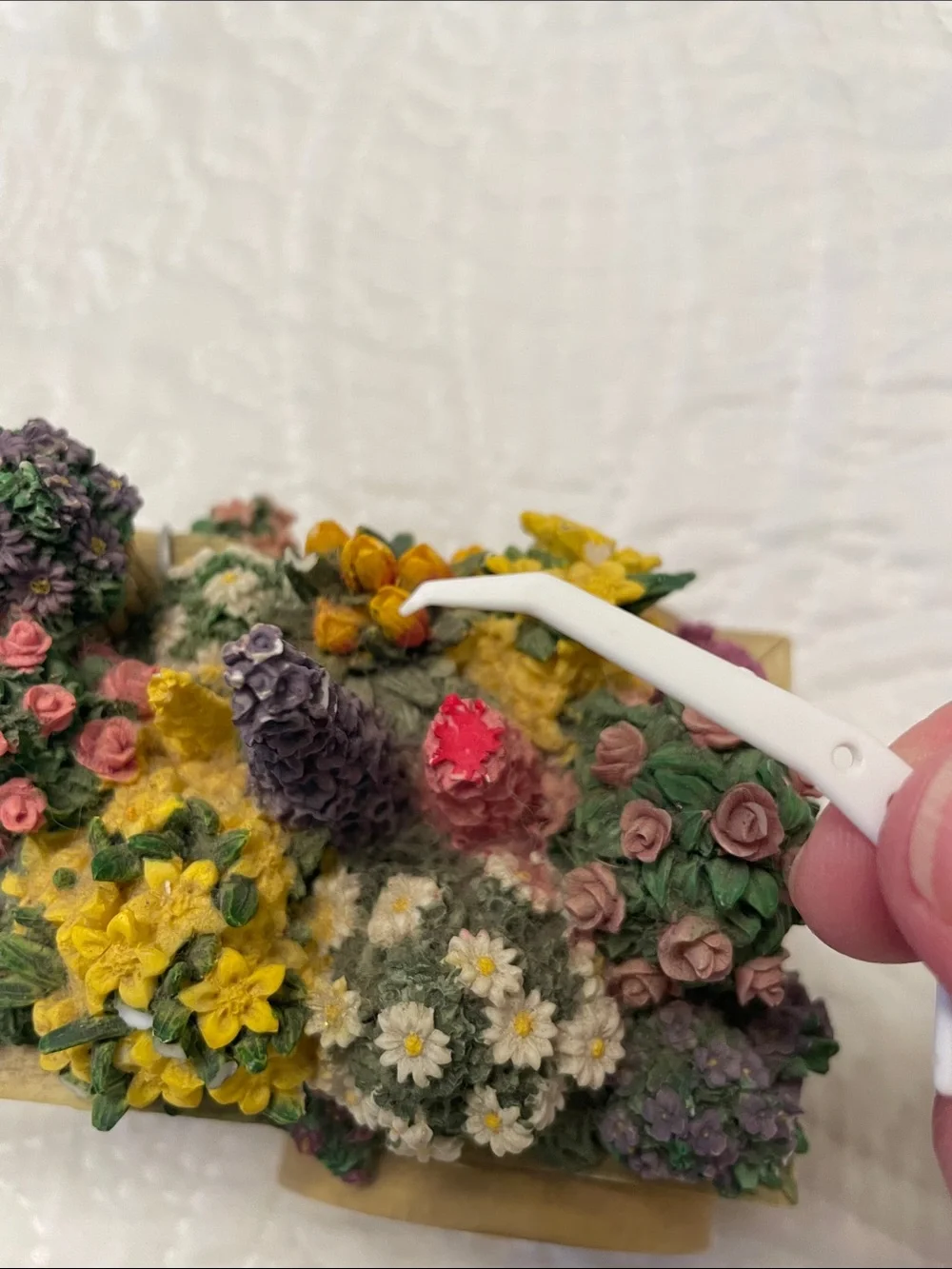 Vintage 1996 San Francisco Music Box Company Resin Flower Cart or Wagon Figure